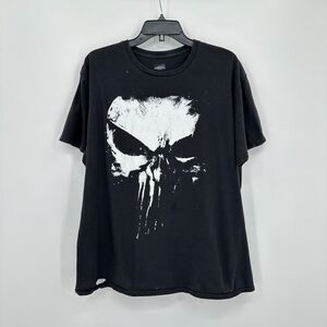 The Punisher Marvel T-shirt Mens XL Black White Grunge Streetwear Patriot Tee‎